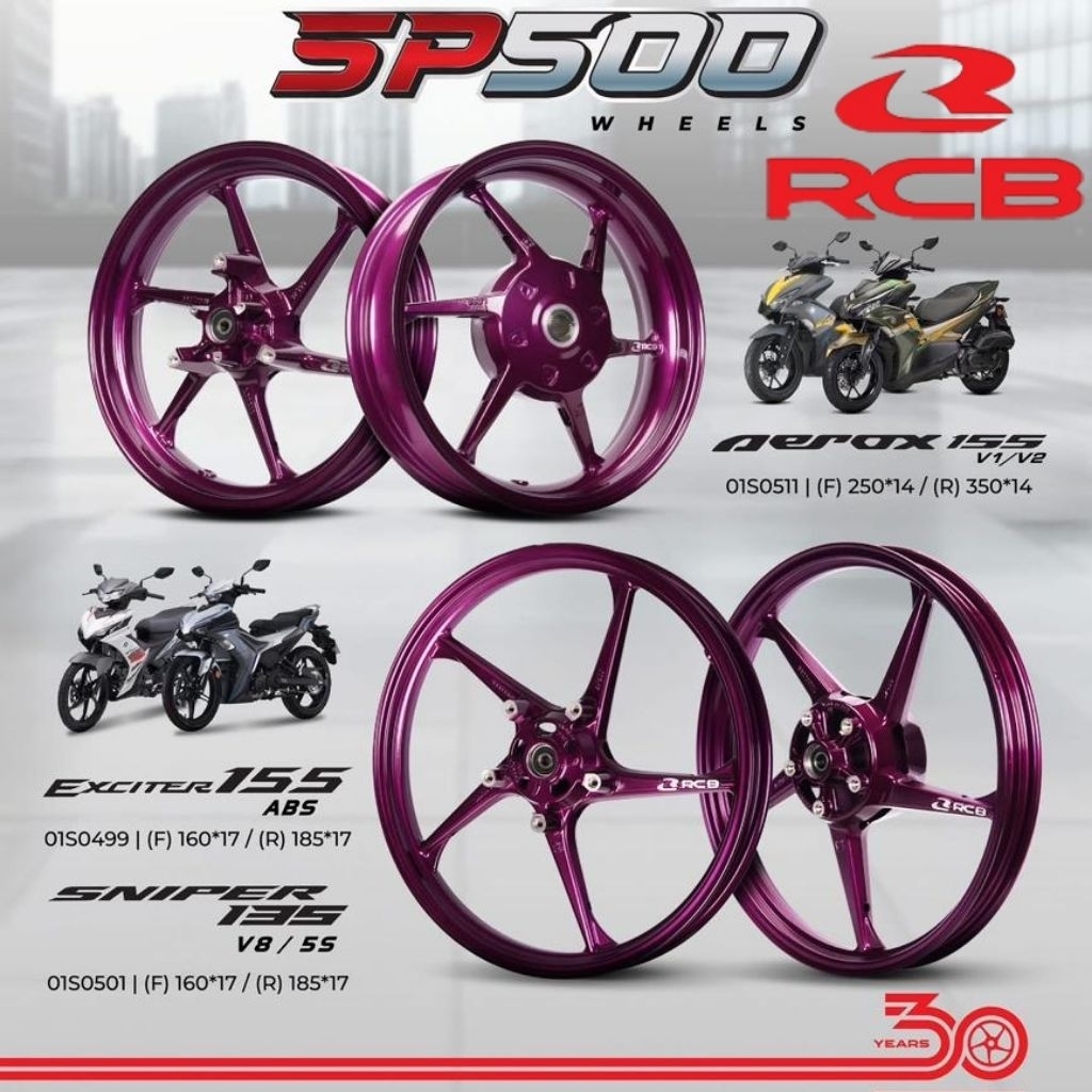 30TH LIMITED EDITION RCB SPORT RIM SP500 PURPLE Y15 Y16 NVX V1 V2 ...