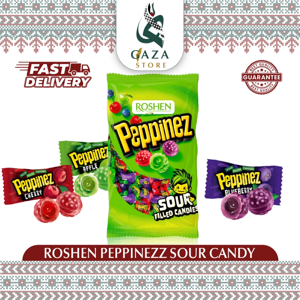 ROSHEN PEPPINEZZ FRUIT SOUR CANDY | GULA GULA MASAM PERISA BUAH | Mix ...