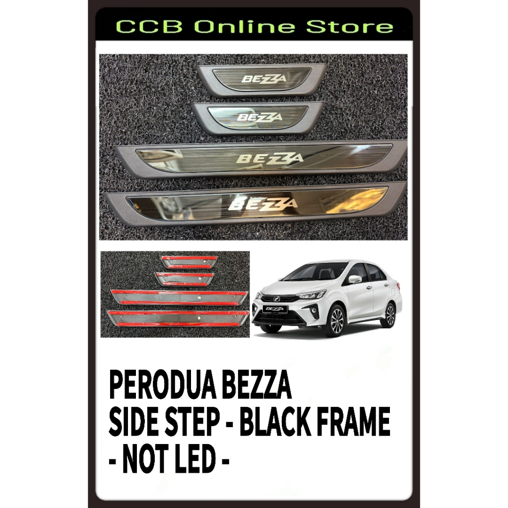 Steel Plate/Door Side Step for Perodua Bezza Black Frame - Without Led ...