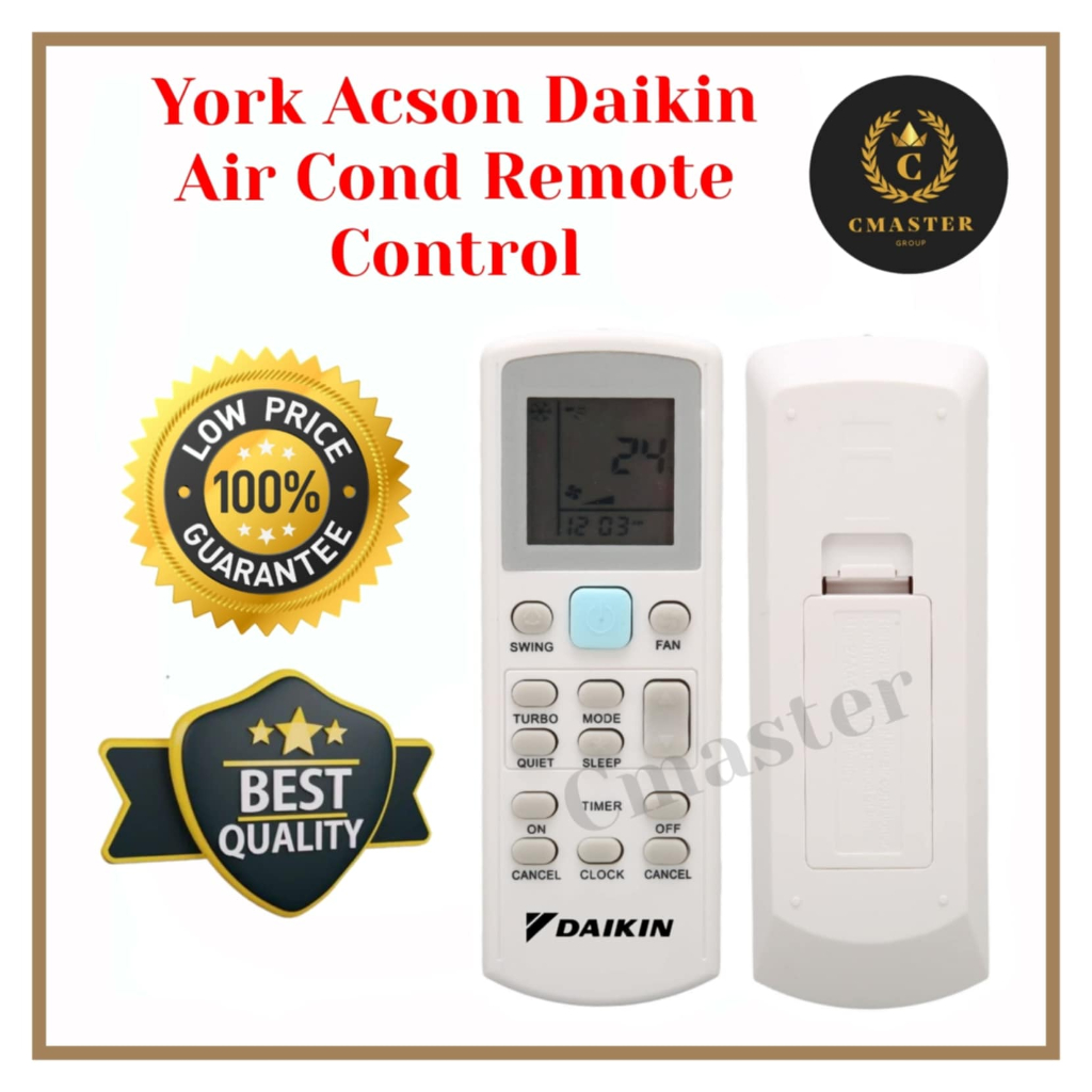 York Acson Daikin Air Cond Remote Control DGS01 ECGS01 APGS02 AWM07G ...