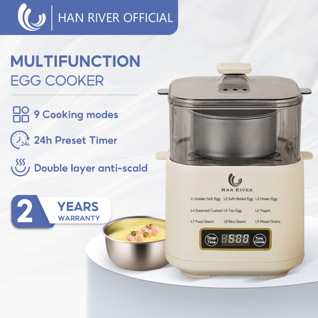 HAN RIVER Egg Boiler Multifunctional 9 Modes Egg Cooker Half Boiled Egg ...