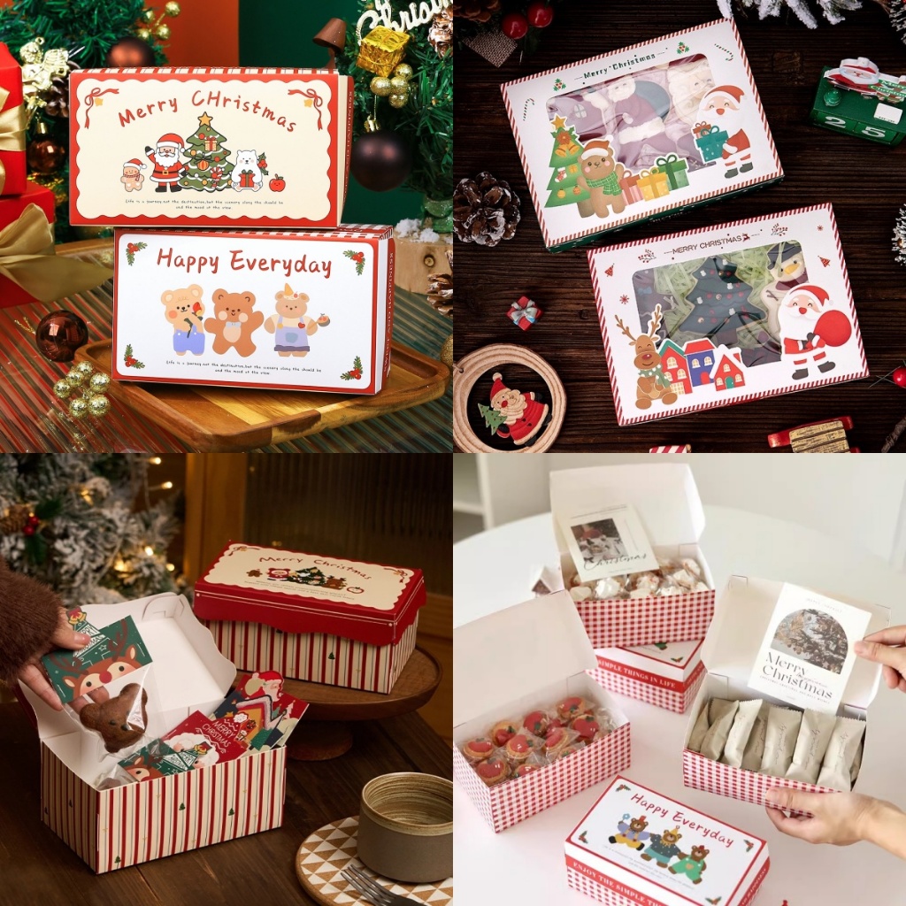 【JS Bakery Store】Xmas Window Cookies Box Christmas Gift Box 圣诞小饼干礼盒包装 ...