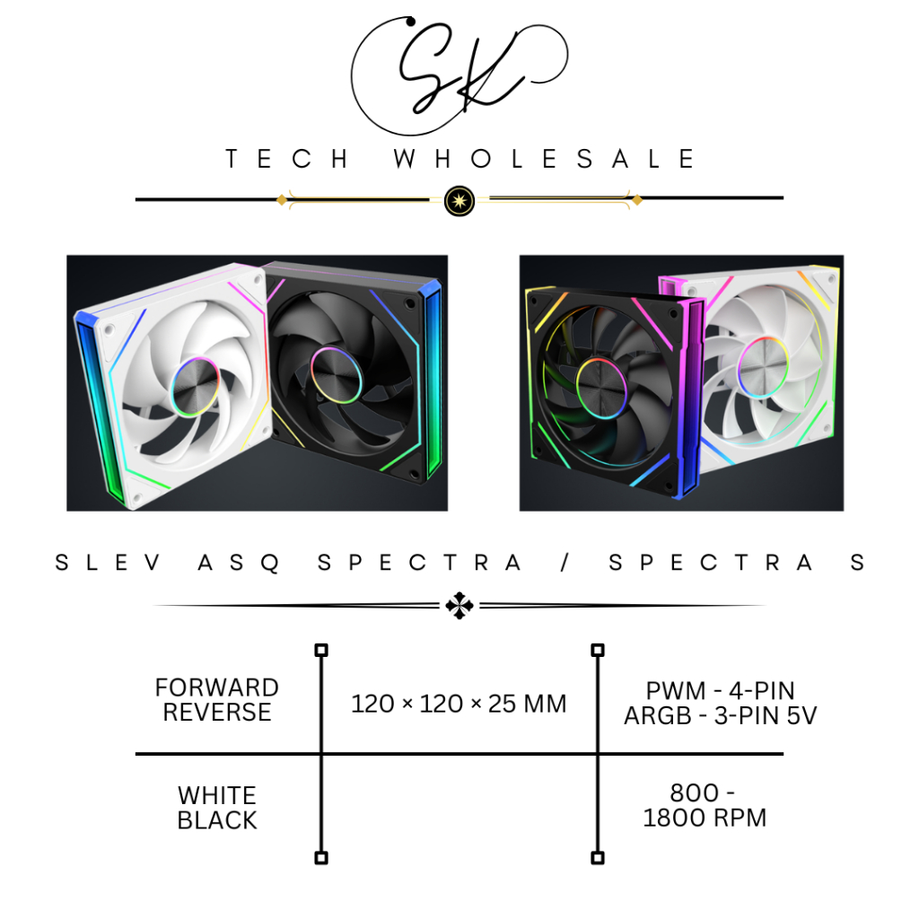 [SK TECH] SLEVFLOW ASQ SPECTRA / ASQ SPECTRA S PWM ARGB 120MM PC GAMING ...