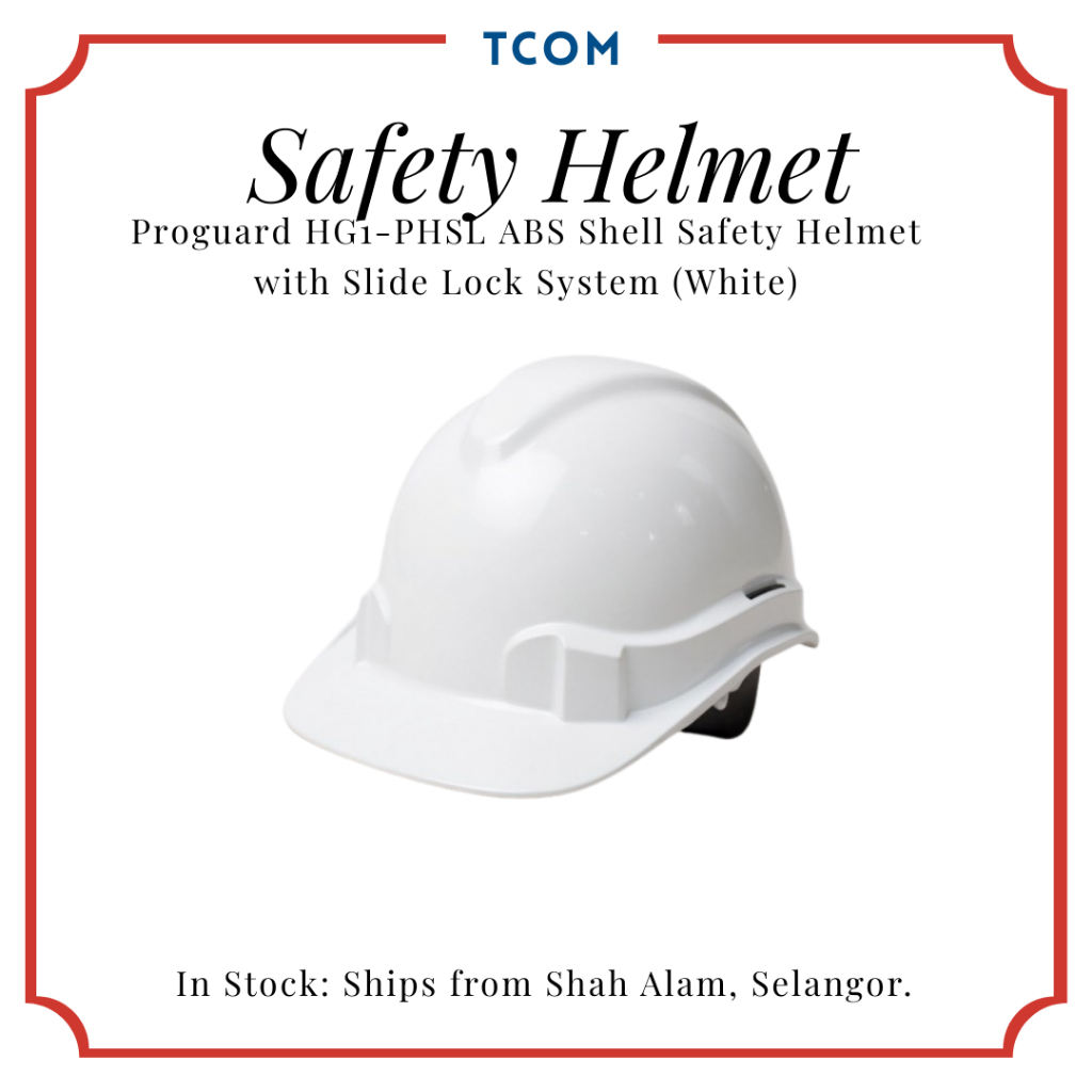 PROGUARD HG1-PHSL ABS Shell Safety Helmet with Slide Lock System (White ...
