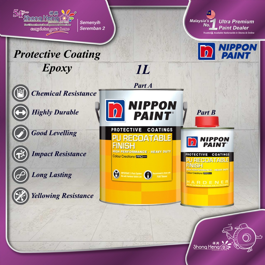 1L NIPPON PAINT PU RECOATABLE FINISH [PUR] - Color Option | Shopee Malaysia