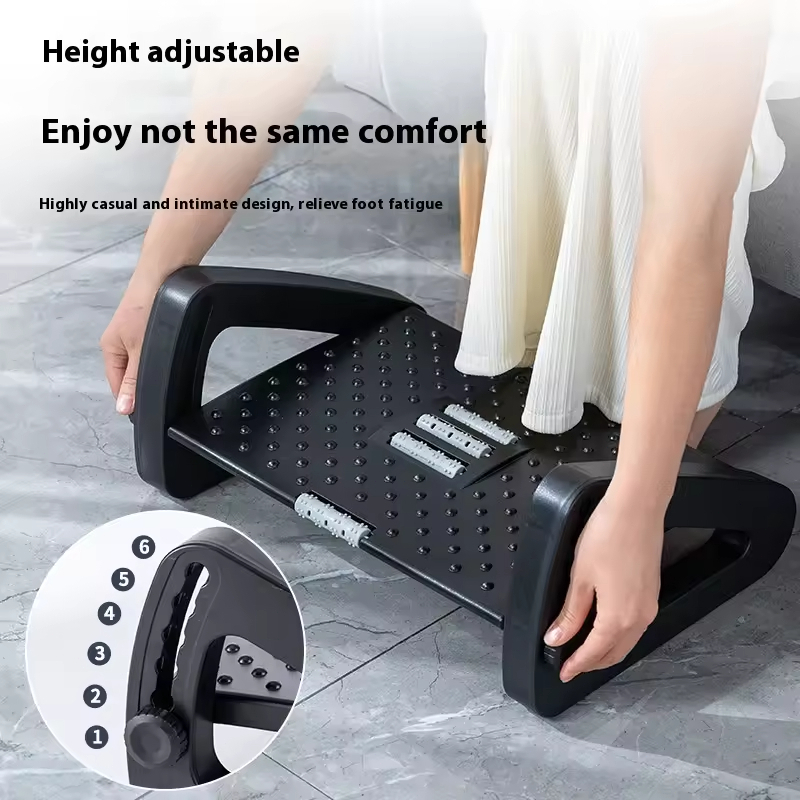 Hisoka Footrest Foot Stool 6 Adjustable Heights Office Desk Foot Rest ...