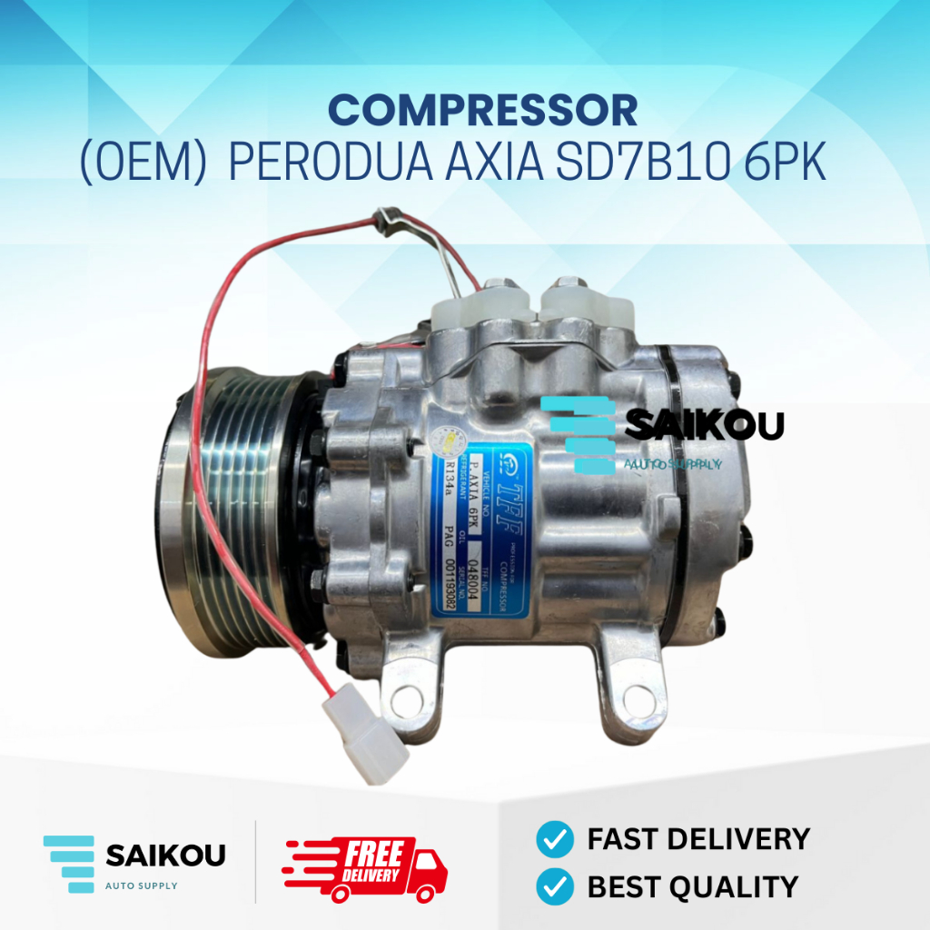 COMPRESSOR OEM NEW LOCAL PERODUA AXIA SD7B10 6PK | Shopee Malaysia