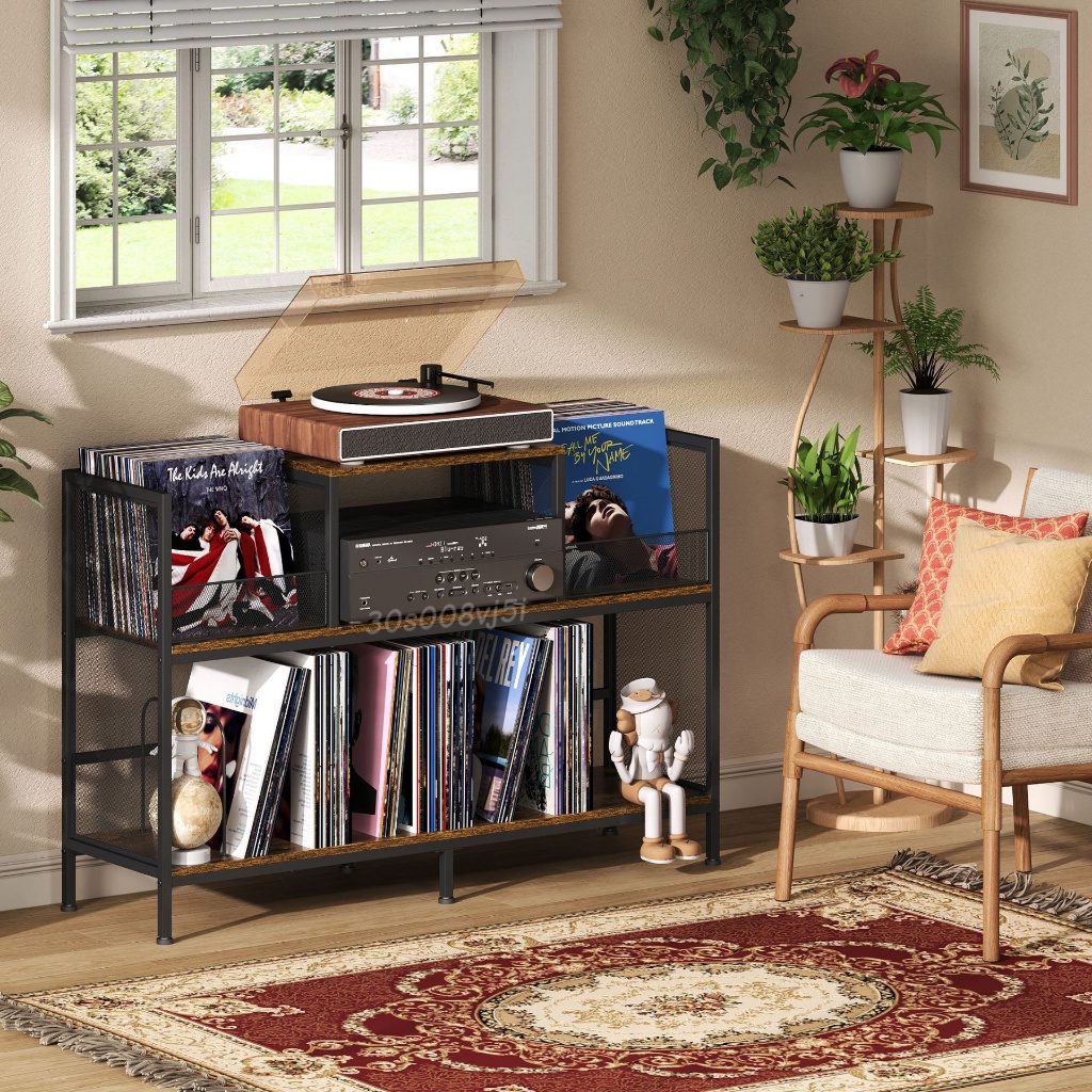 Vinyl record storage rack living room record player storage rack ...