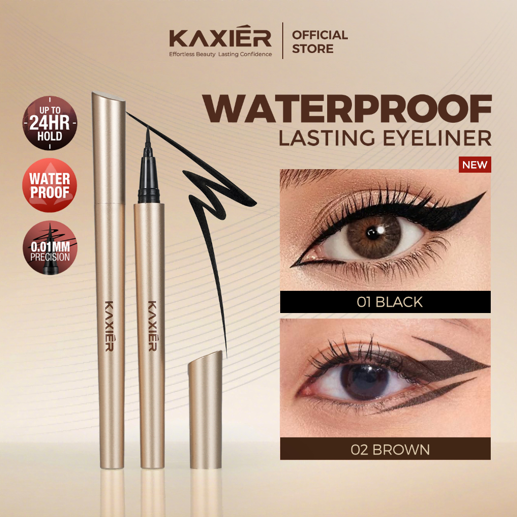 Kaxier Liquid Eyeliner Pen, Waterproof Smudge-Proof, Fine Tip Brush ...