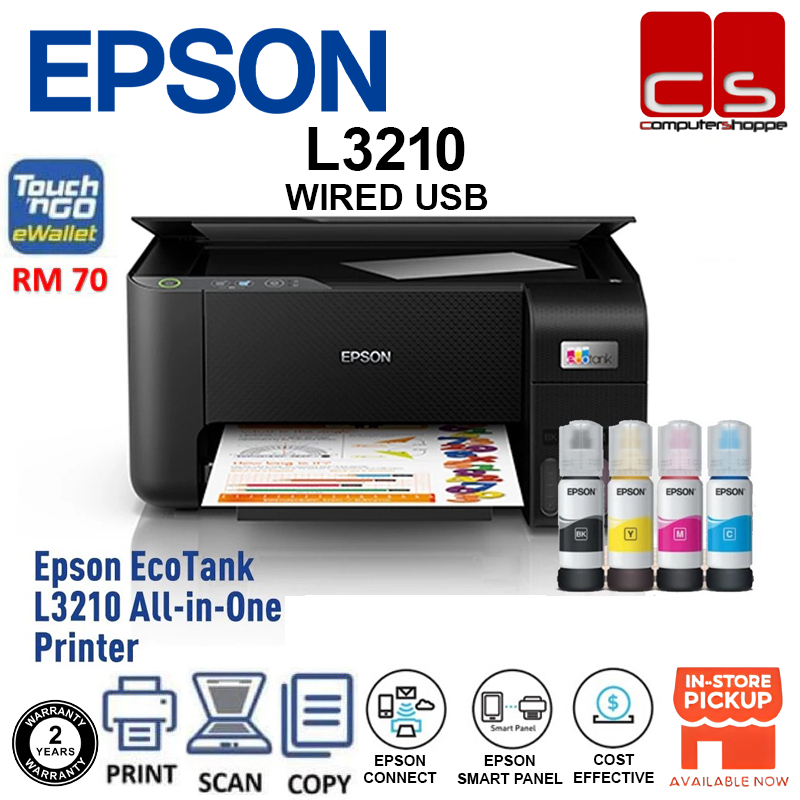 EPSON EcoTank ( L3210 WIRED / L3250 Wi-Fi ) All-in-One (Print,Scan,Copy ...