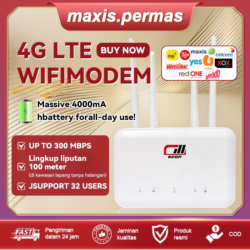 Modem 4G LTE WiFi Router - Sokong Semua Operator, Hotspot Tanpa Had ...