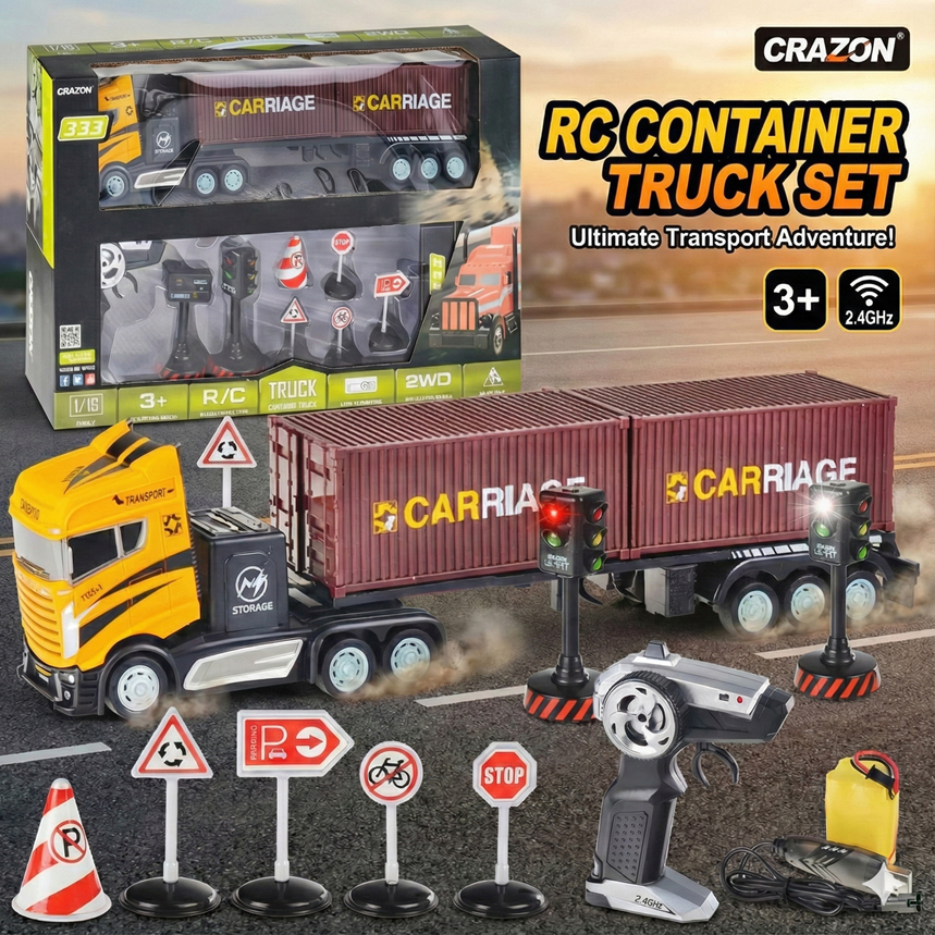 49cm Double Carriage Cargo Container Trailer Truck RC Radio Control RC ...