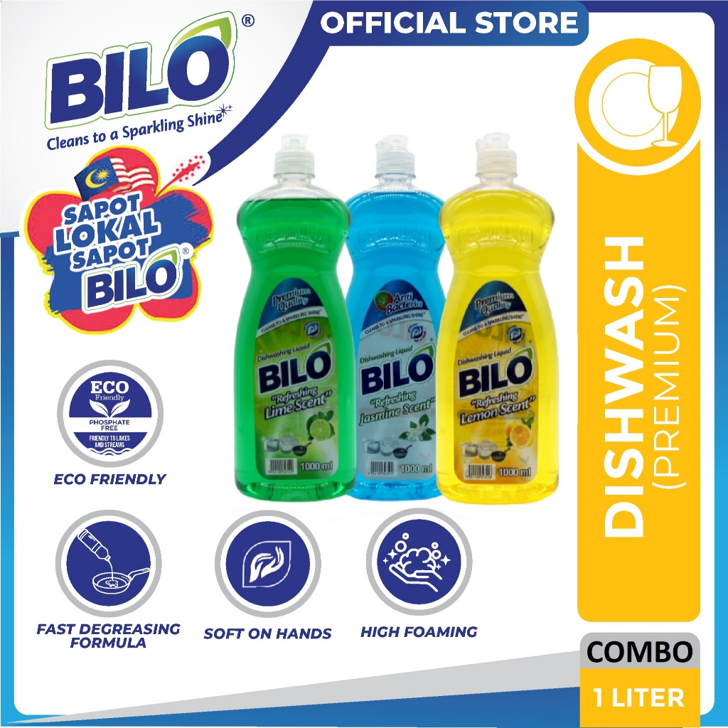 𝐁𝐈𝐋𝐎® 𝐂𝐎𝐌𝐁𝐎 𝐃𝐈𝐒𝐇𝐖𝐀𝐒𝐇 𝐋𝐈𝐐𝐔𝐈𝐃-(COMBO SET: 3 X 1L) / SCENT: LEMON+LIME ...
