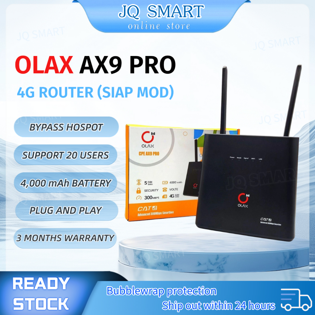 OLAX AX9 PRO 4G WIFI ROUTER I Up To 300mbps I Bypass Hotspot into ...