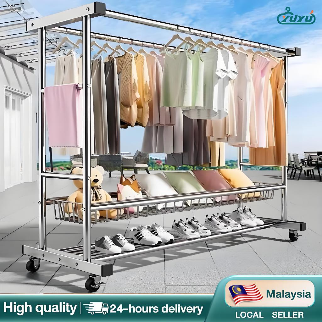 Galvanized/Stainless Steel Movable Clothes Drying Rack Clothes Rack ...