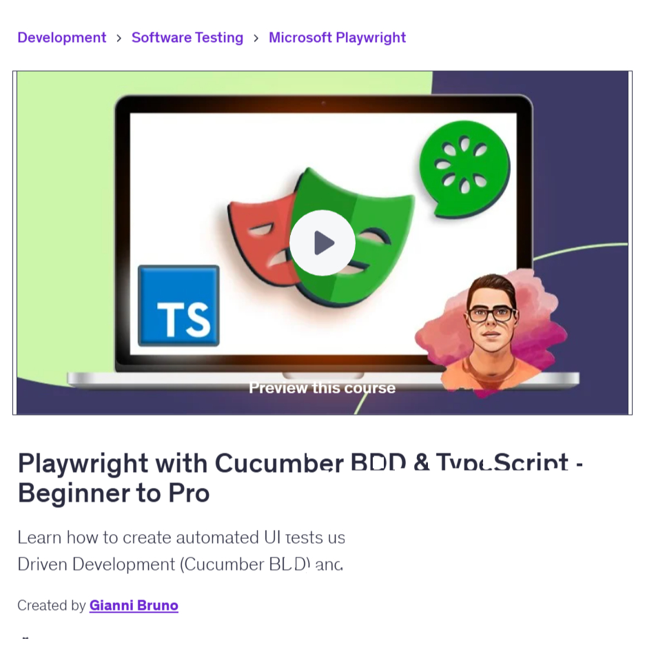 Playwright Video Course-Playwright with Cucumber BDD & TypeScript ...