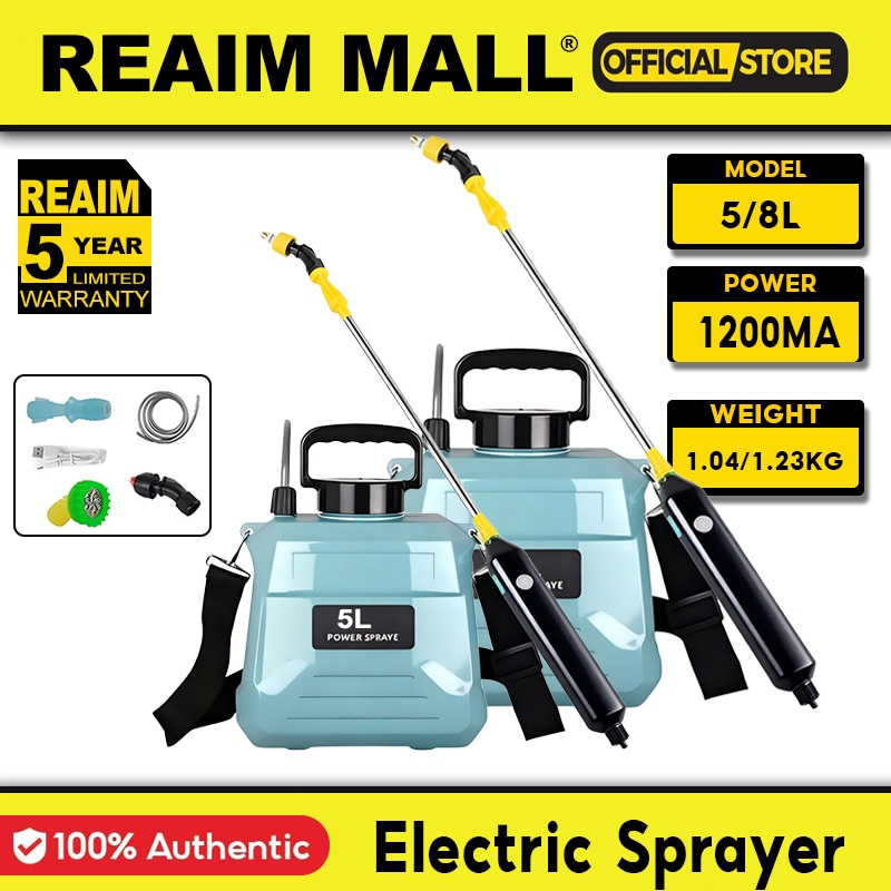 REAIM 5/8L Portable Knapsack Electric Sprayer Pam Racun Tong Racun ...