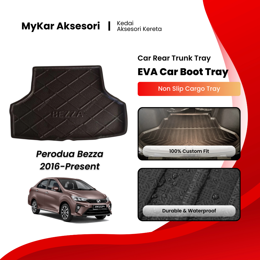Perodua Bezza (2016~NOW) EVA Copolymer Car Boot Tray Luggage Cargo ...
