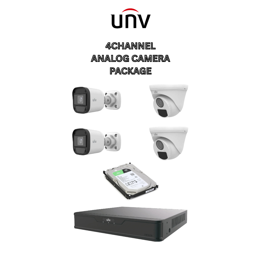 UNV UNIVIEW CCTV SET 4 CHANNEL 2MP/5MP CAMERA COMPLETE SET CCTV SYSTEM ...