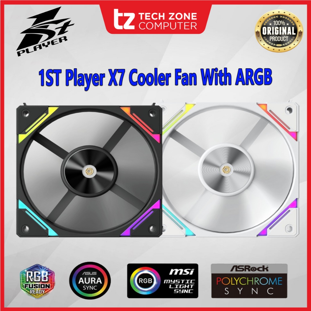 1ST PLAYER XF7 FAN SERIES Versatile Cooling Support aRGB sync(Black ...