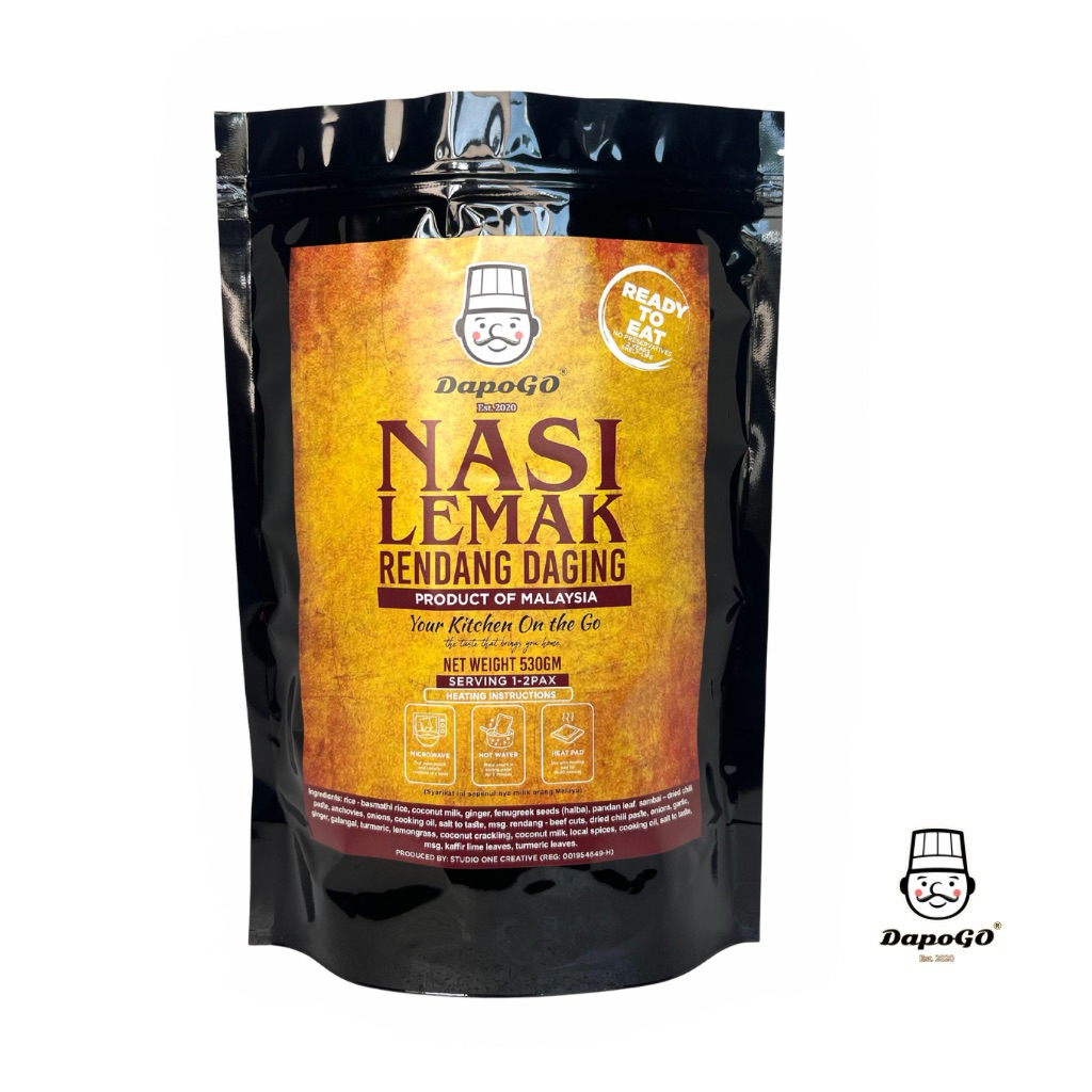 DAPOGO Nasi Lemak Rendang Daging (530gm) | Ready to Eat (RTE) | Nasi ...