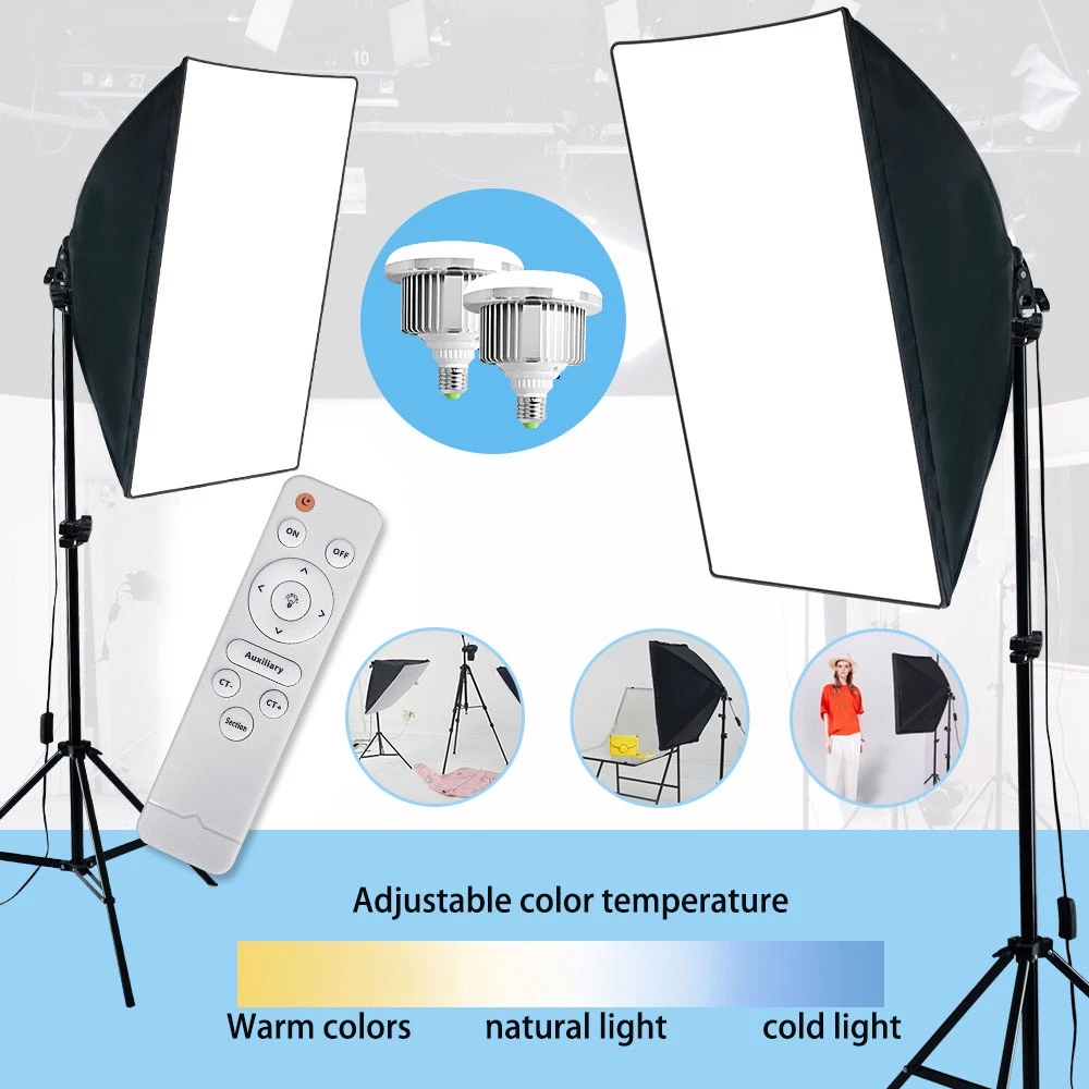 Photo Studio Kits Softbox 105W/300W 3200k-5500k Photography Lighting ...