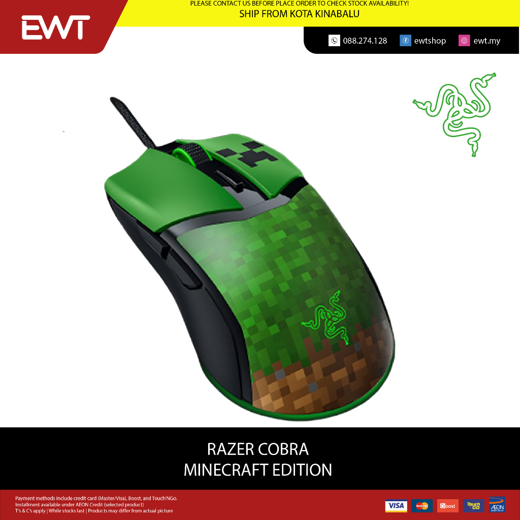 RAZER X MINECRAFT SPECIAL EDITION (WIRED MOUSE/ MOUSE MAT/ KEYBOARD ...