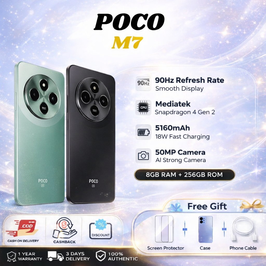 NEW POCO M7 5G | 8GB RAM+256GB ROM | 6.88
