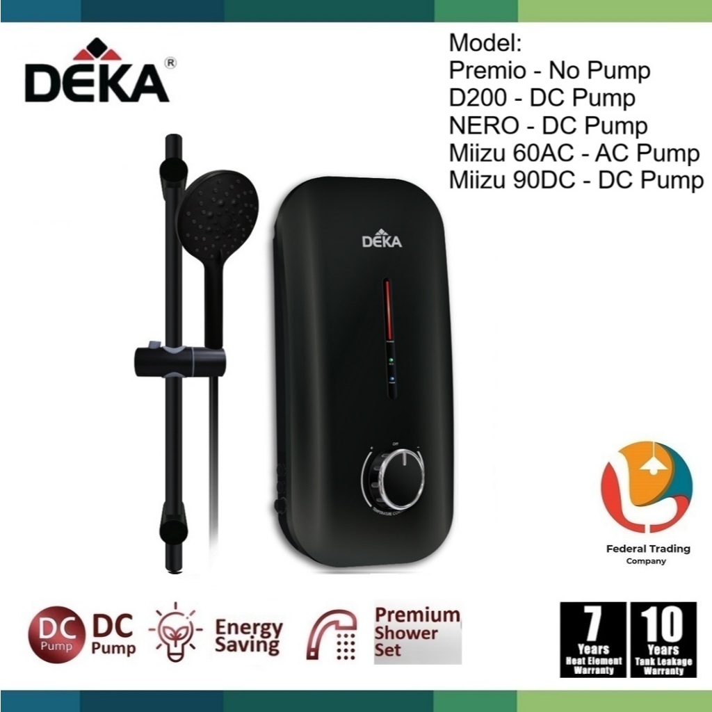 DEKA Instant Water Heater with Pump Miizu 60AC | 90DC | NERO | Pro80 ...