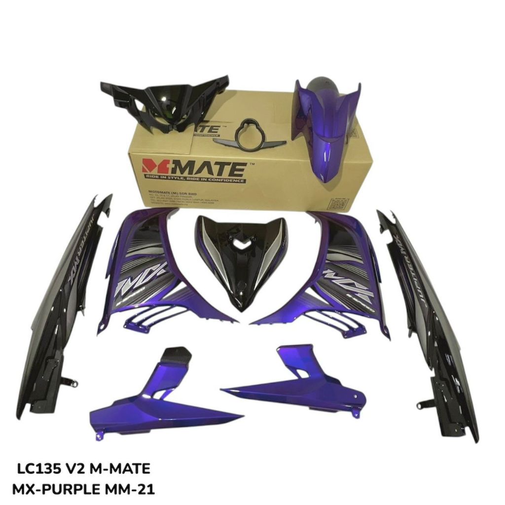 COVERSET BODYSET YAMAHA LC LC135 V2 V3 JUPITER MX PURPLE MM-21 MM-06 ...