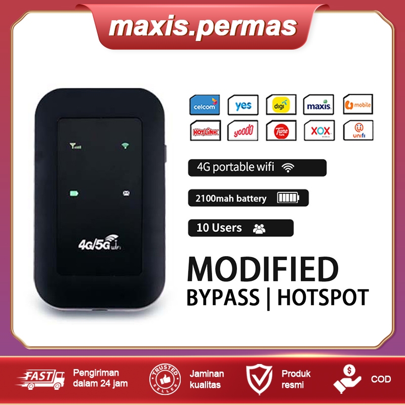 WiFi Router 4G 5G Poket Mifi Hotspot Mini Kad SIM Bateri Tahan 6 Jam ...