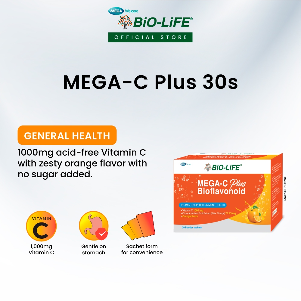 BiO-LiFE Mega C Plus Bioflavonoid 30 sachets (EXPIRY DATE FEB 2027 ...