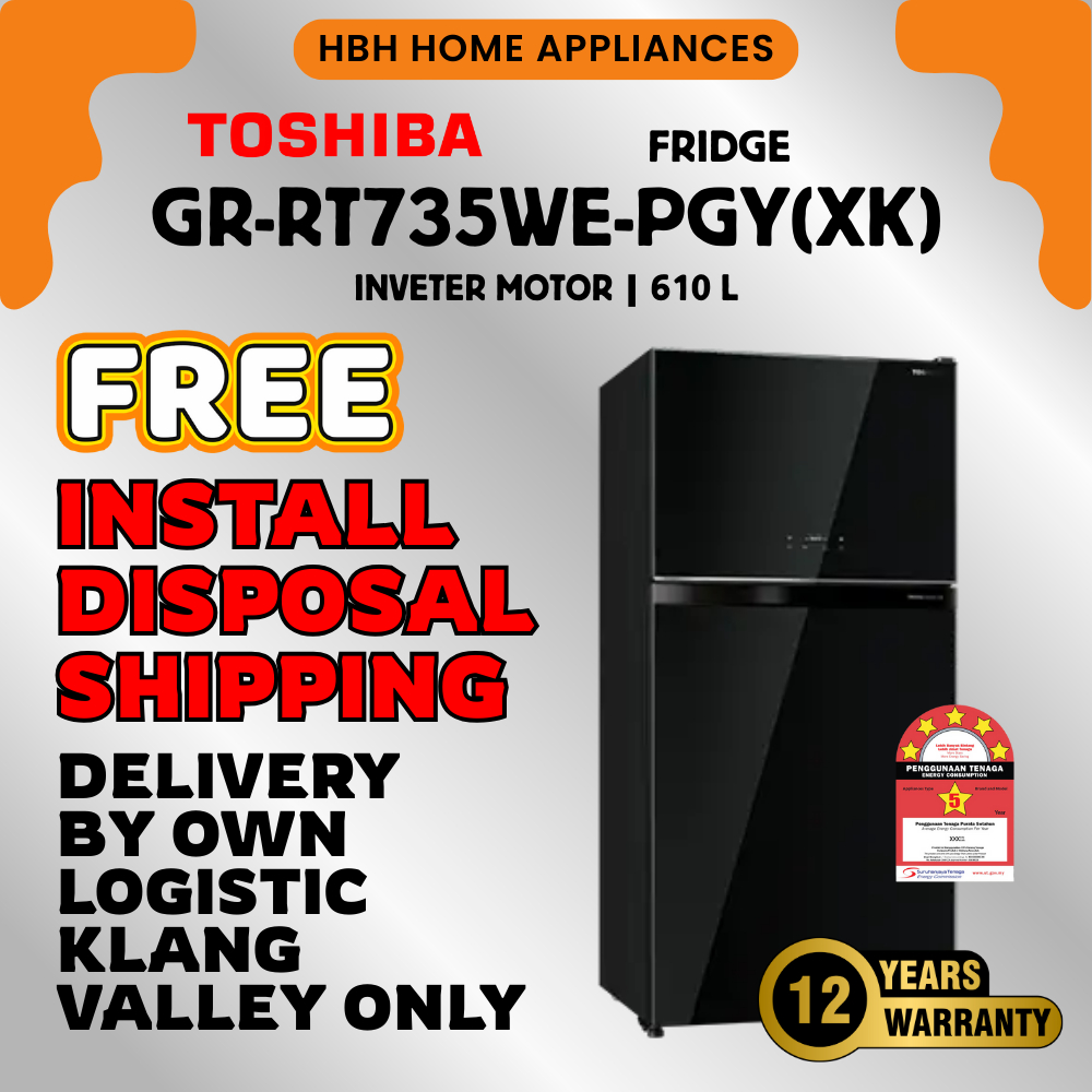 【Delivery By Own Lorry】Toshiba RT735 610L Glass Door Auto Ice Maker ...
