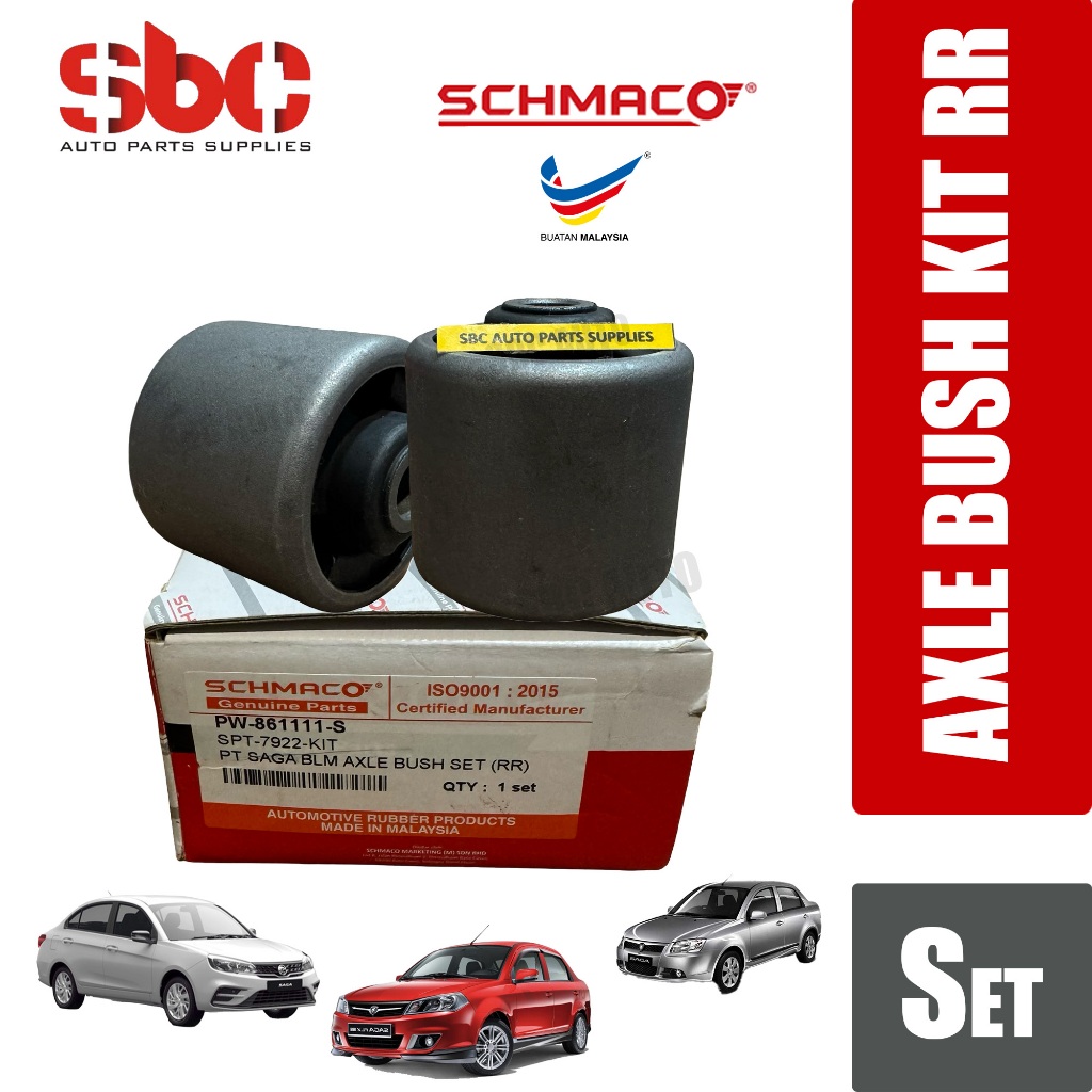 PROTON SAGA BLM FL FLX SAGA VVT 2016 - REAR AXLE BUSH KIT SET - SCHMACO ...