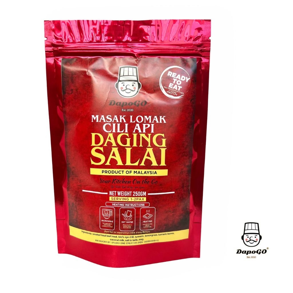 DAPOGO Daging Salai Masak Lomak Cili Api (250gm) | Premium Ready-to-Eat ...