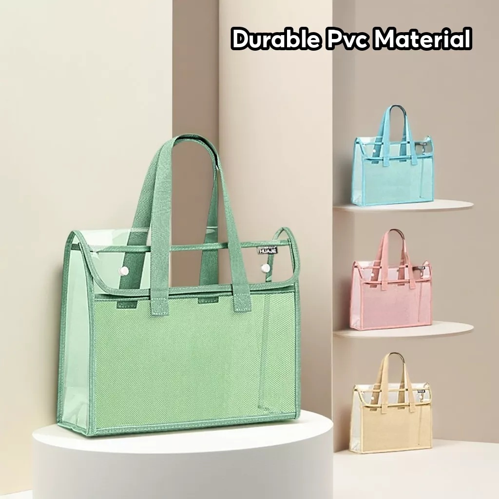 A4 Transparent Large-Capacity Book & Homework Storage Bag Zippered ...
