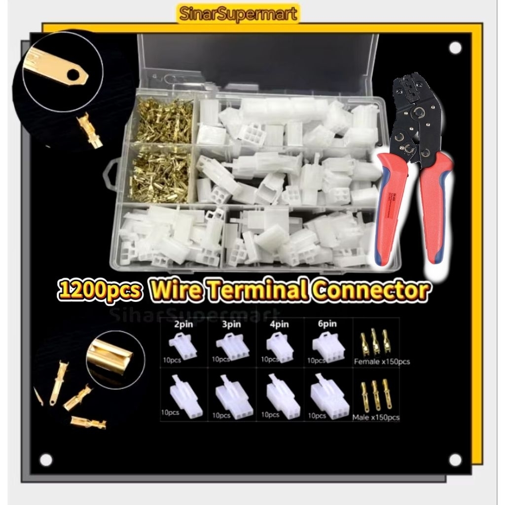 SinarSupermart 1200Pcs Set Motorcycle Electric circuit Wire Connector ...