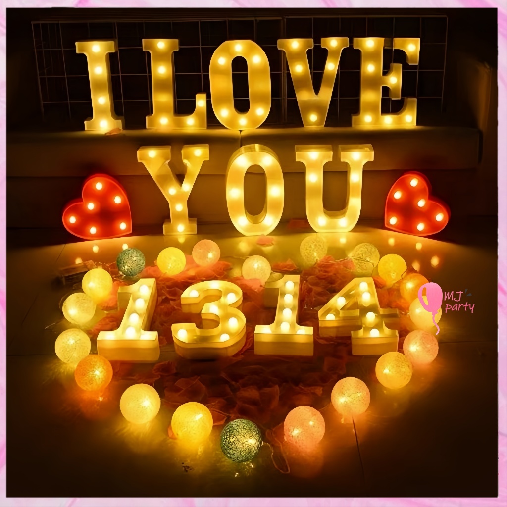 21cm English Letter Alphabet Wording LED Light Decor Christmas Propose ...