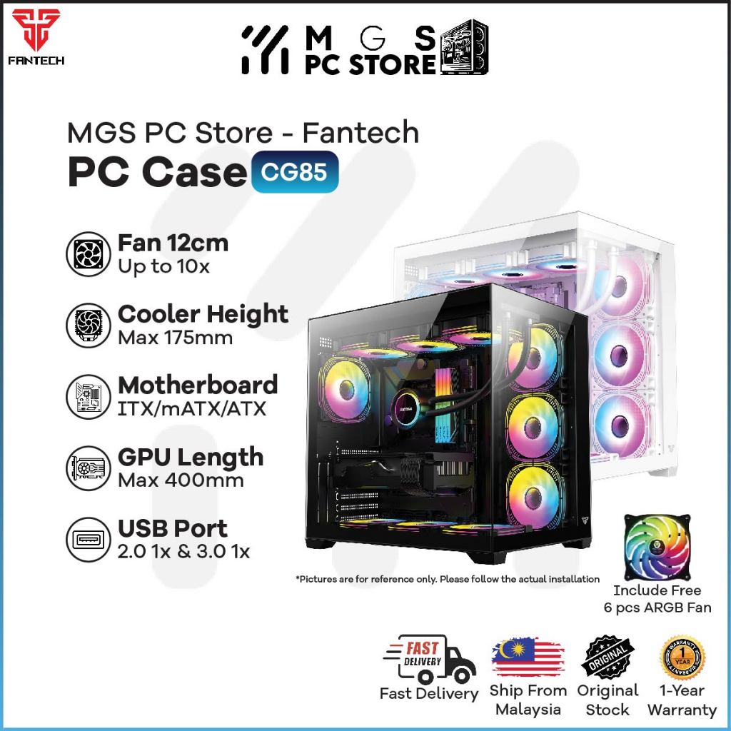 Fantech LUMINA CG85 Middle Tower Case Tempered Front and Side Panel M ...