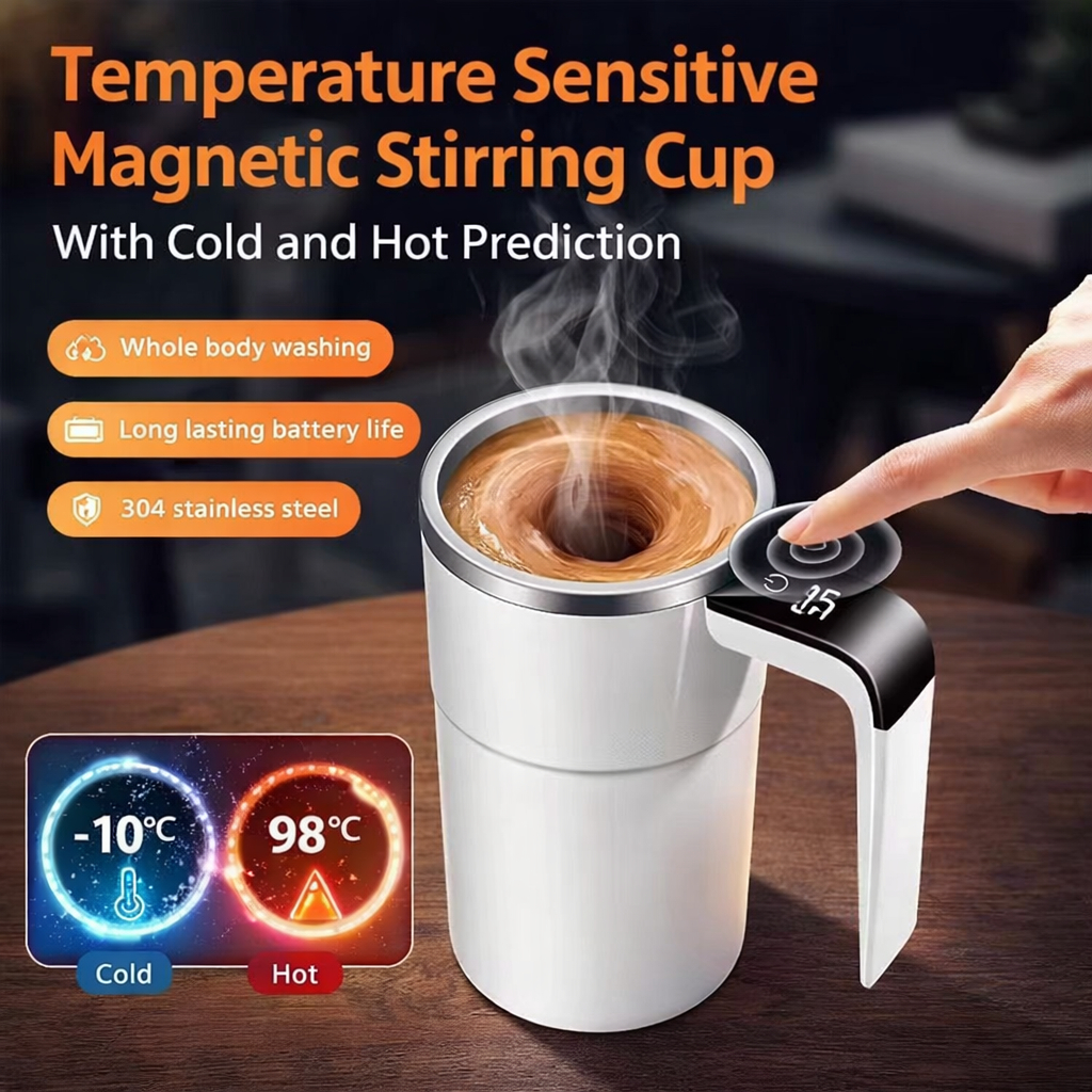 380ML Electric Self-Mixing Mug | IP67 Waterproof Rechargeable Magnetic ...