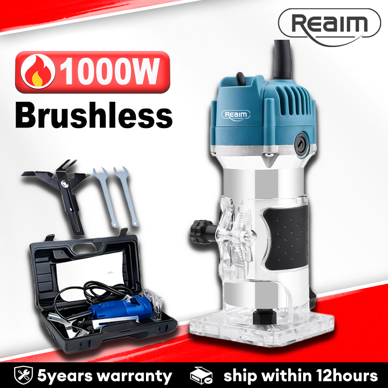 REAIM 1000W Electric Hand Wood Trimmer Router Handheld Palm Router Tool ...