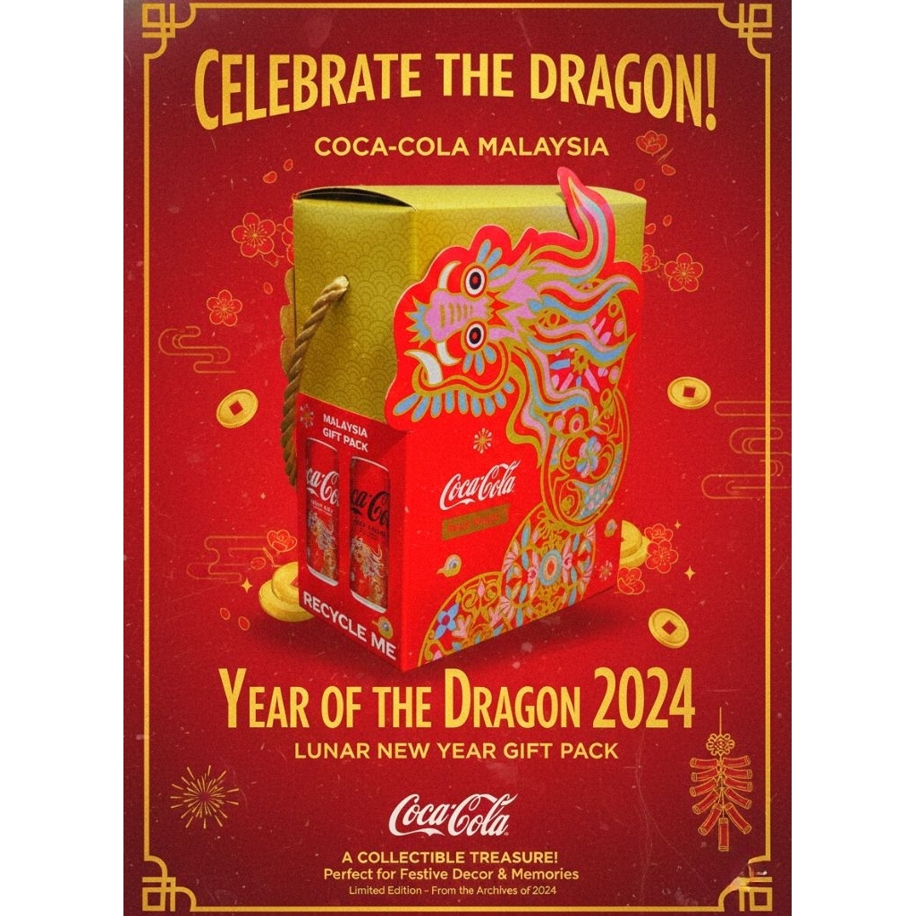 Coca-Cola 2024 CNY VIP gift box set (Box only) | Shopee Malaysia