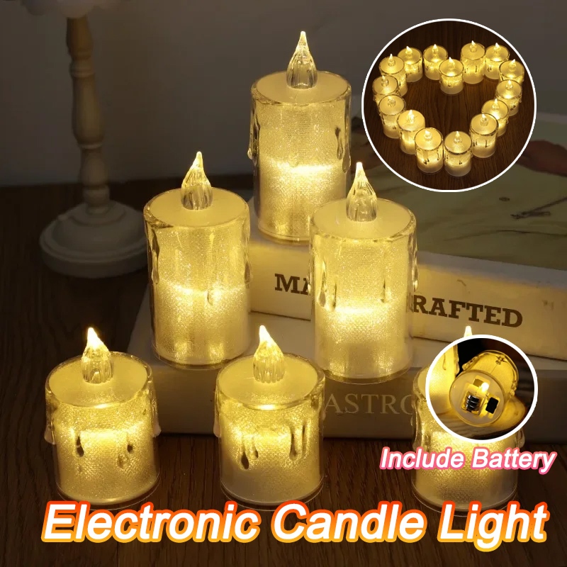 5cm Led Candle Light Flameless Candle Plastic Pillar Flickering Candle ...