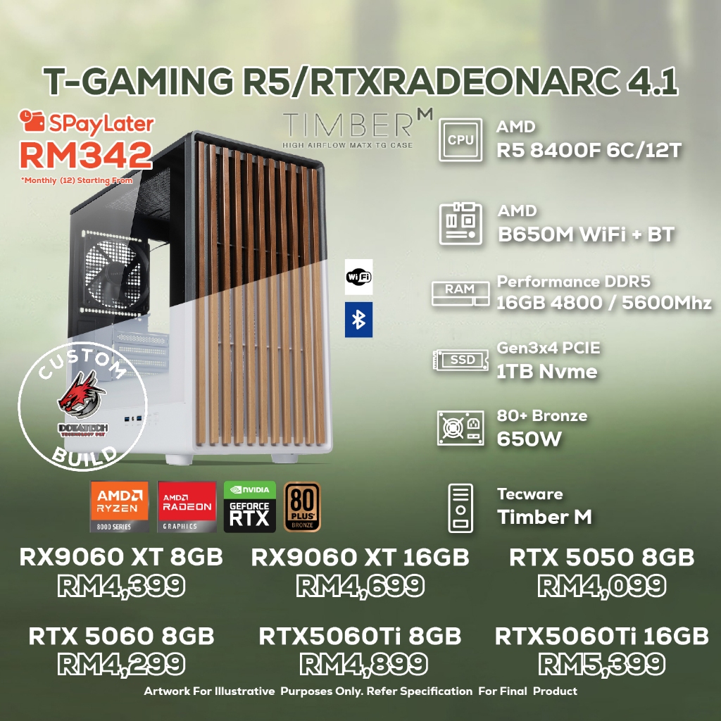 # DOTATECH T-GAMING R5/RTXRADEONARC 4.1 - CUSTOM PC GAMING PACKAGE # R5 ...