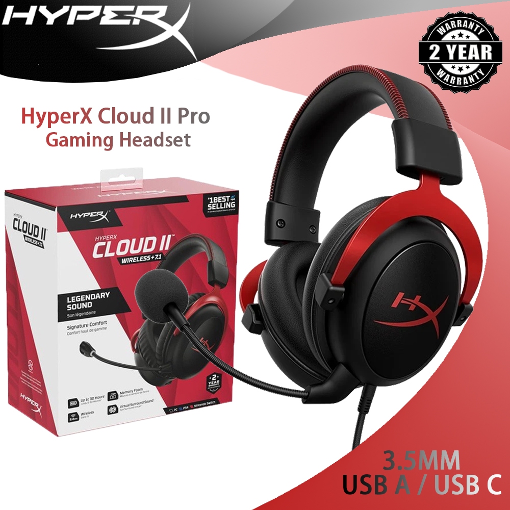 HyperX Cloud II / Cloud III Gaming Headset GUN METAL / RED Cloud 2 ...