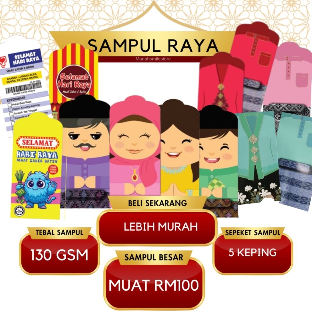 PROMOSI Sampul Raya Sampul Viral Angpow Money Envelope Baju Raya Sampul ...