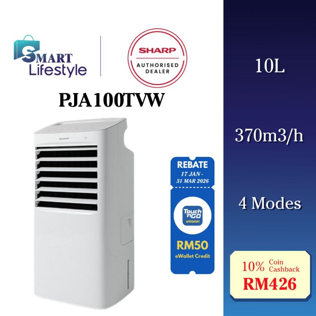 Sharp Air Cooler with Remote Control (10L/68W) PJA100TVW | Shopee Malaysia