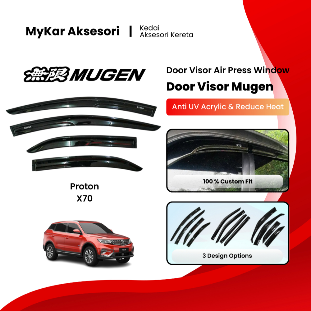 Proton X70 Car Door Visor Window Air Press Acrylic Mugen / Move ...