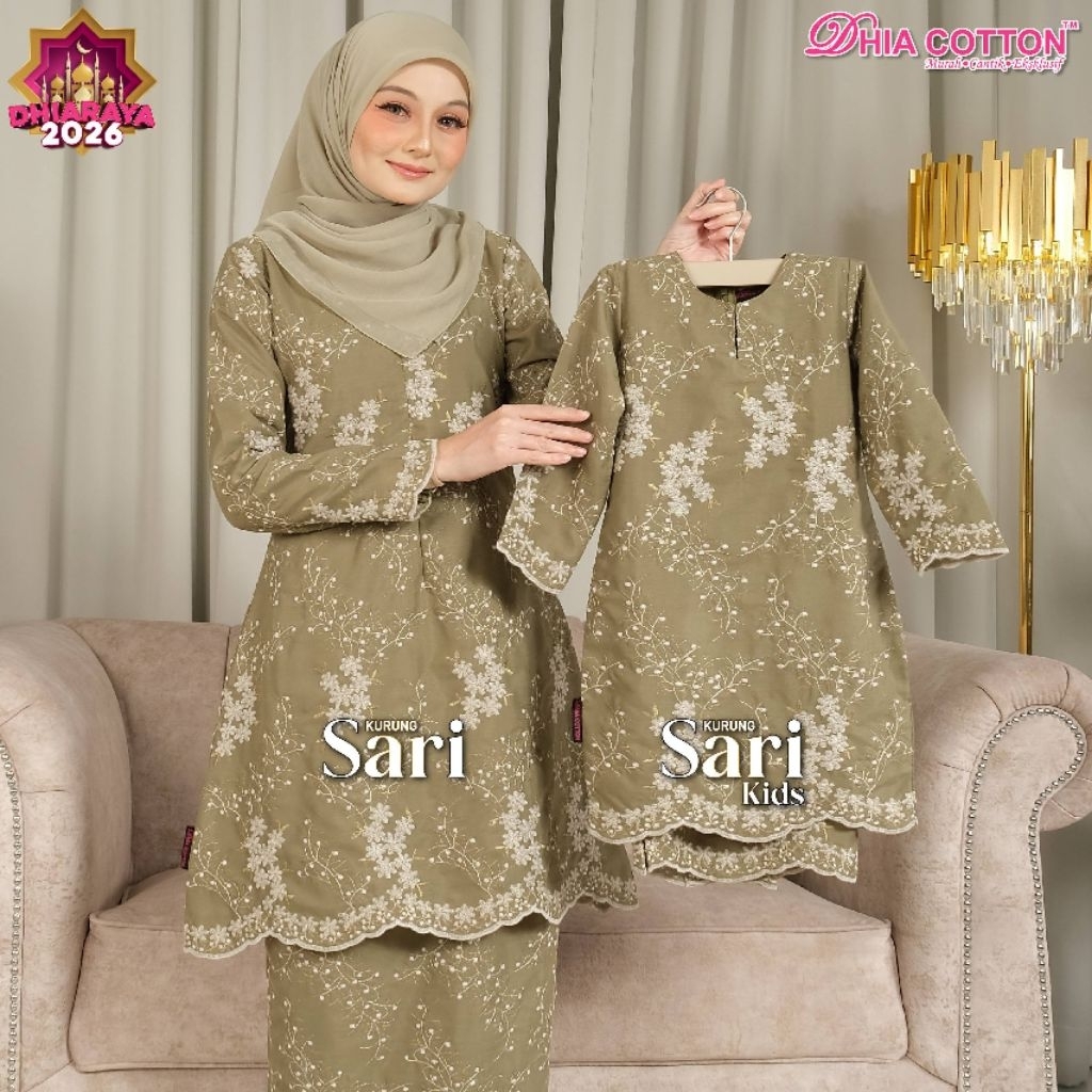 [KURUNG SARI] SEDONDON IBU DAN ANAK COTTON EMBROIDERY RAYA 2026 ...