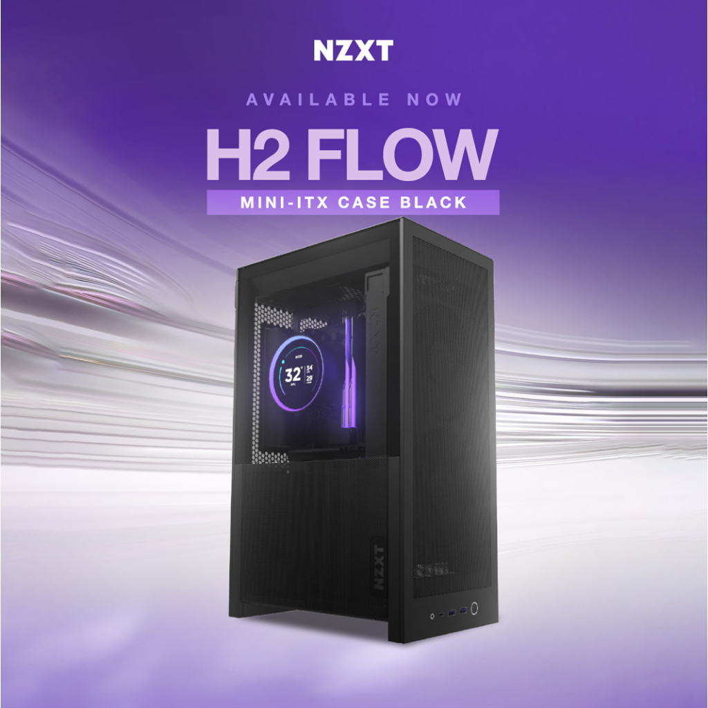NZXT H2 Flow Mini ITX Airflow Case With 2 x 120mm Fan Pre-Installed ...
